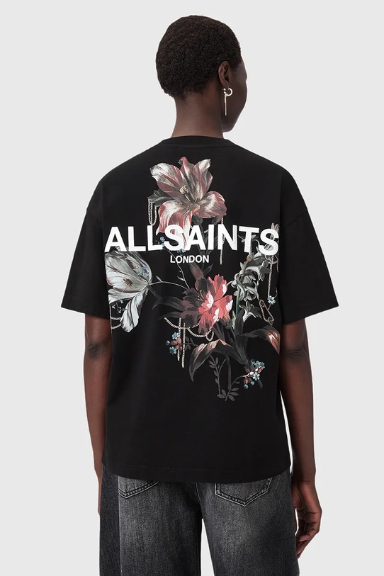 Βαμβακερό μπλουζάκι AllSaints ANIA βαμβάκι μαύρο W115JD