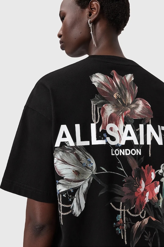 AllSaints t-shirt bawełniany ANIA W115JD czarny NC25