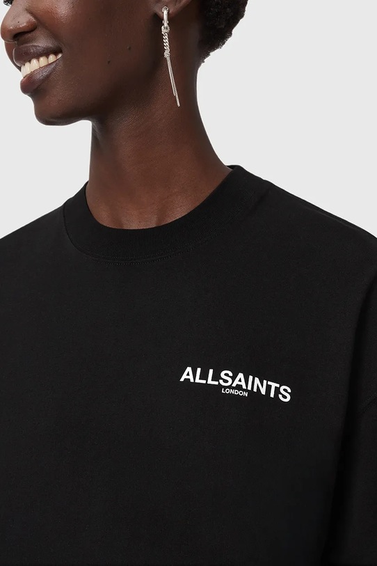 Ρούχα Βαμβακερό μπλουζάκι AllSaints ANIA W115JD μαύρο