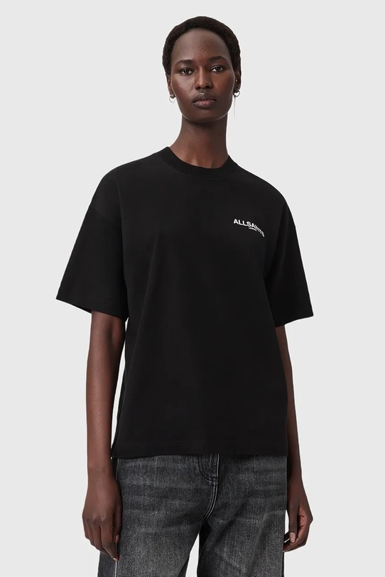 Βαμβακερό μπλουζάκι AllSaints ANIA μαύρο W115JD