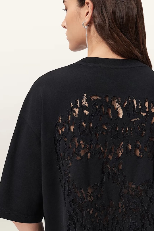 Βαμβακερό μπλουζάκι AllSaints CRANEO W065JD μαύρο NC25