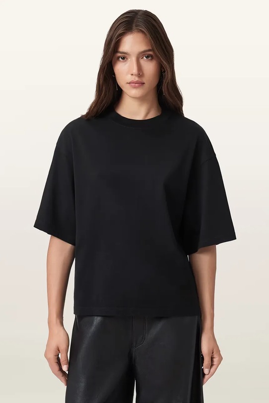 Бавовняна футболка AllSaints CRANEO чорний W065JD