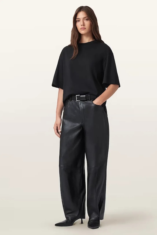 Βαμβακερό μπλουζάκι AllSaints CRANEO W065JD μαύρο