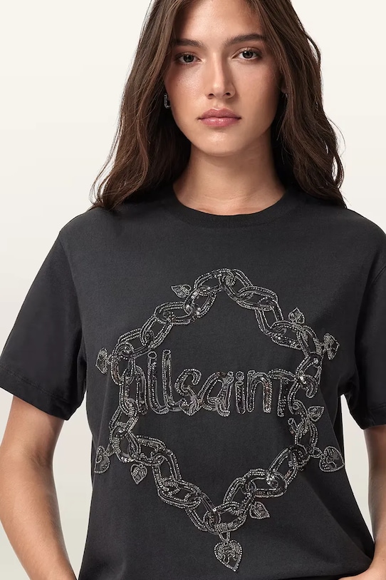 AllSaints tricou DRIP W061JD negru AW25