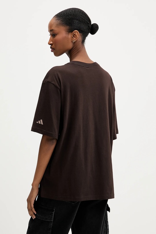 Odzież adidas t-shirt bawełniany KT3274 brązowy