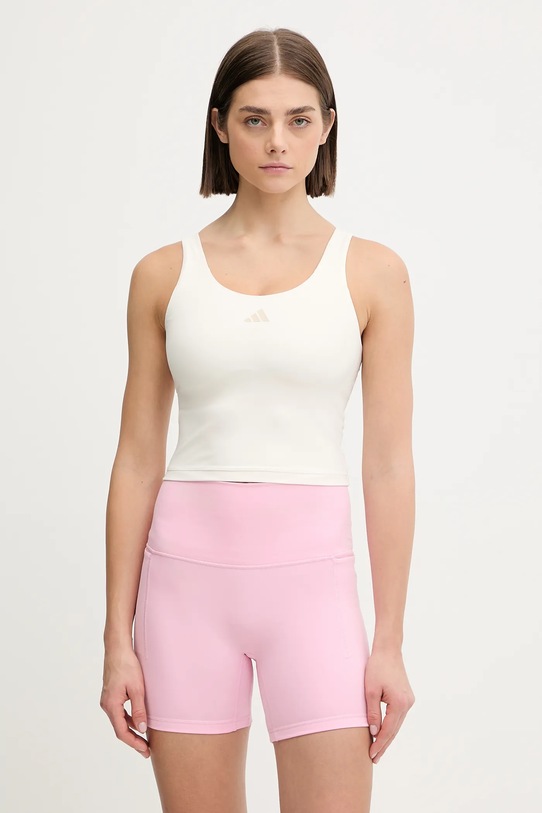 adidas Performance top z elastanem beżowy KT3281