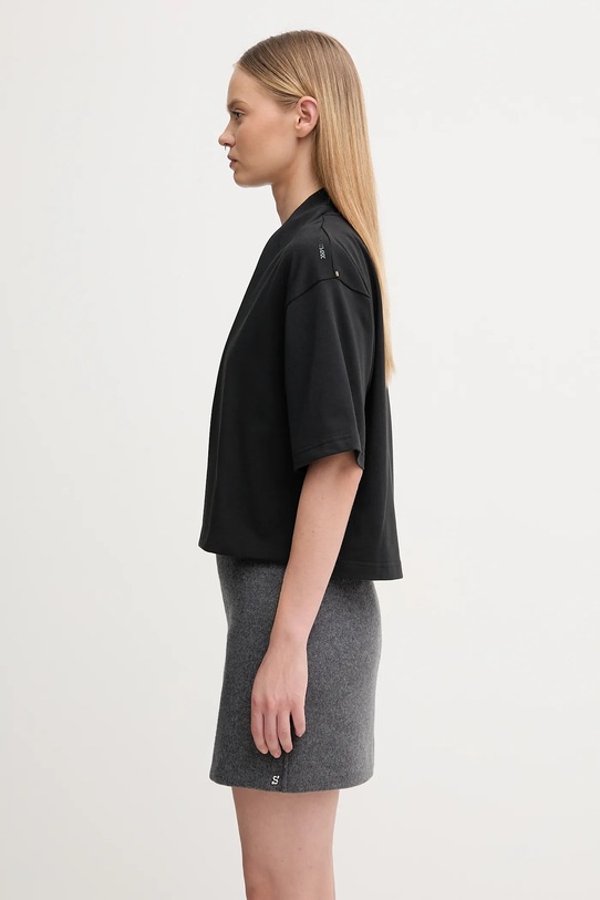 Sportmax t-shirt bawełniany NAVA 2522946015600 czarny AW25
