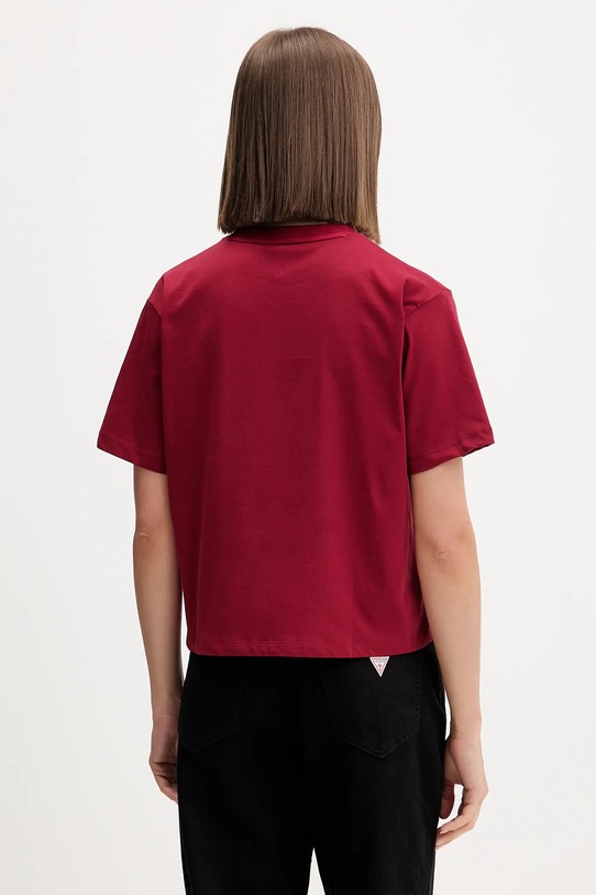 Одежда Хлопковая футболка Guess Jeans W5BI11.K8HM0 бордо