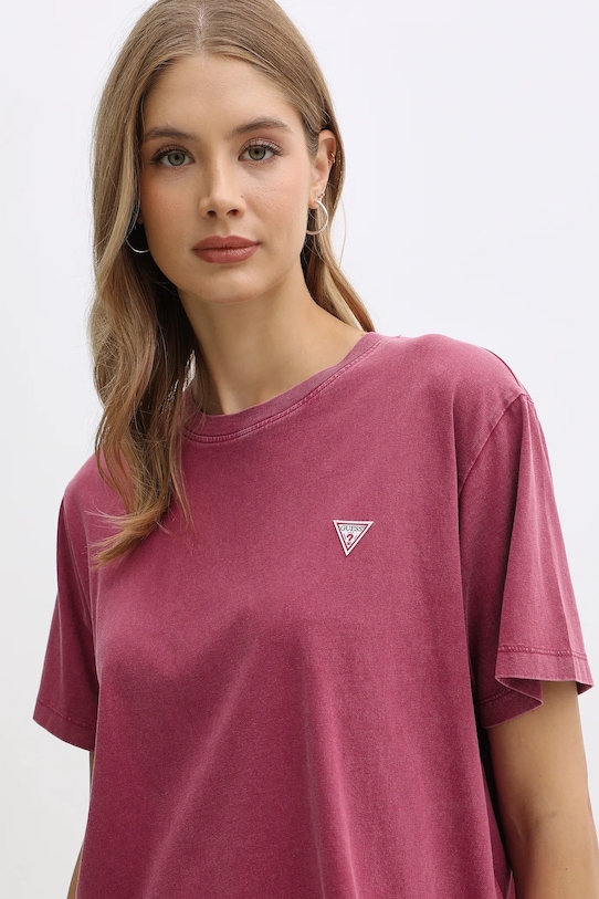 Памучна тениска Guess Jeans розов W5BI23.K8HM0