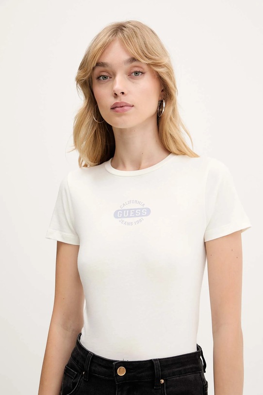 Хлопковая футболка Guess Jeans бежевый W5BI47.KCTX1