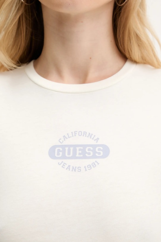 Хлопковая футболка Guess Jeans W5BI47.KCTX1 бежевый