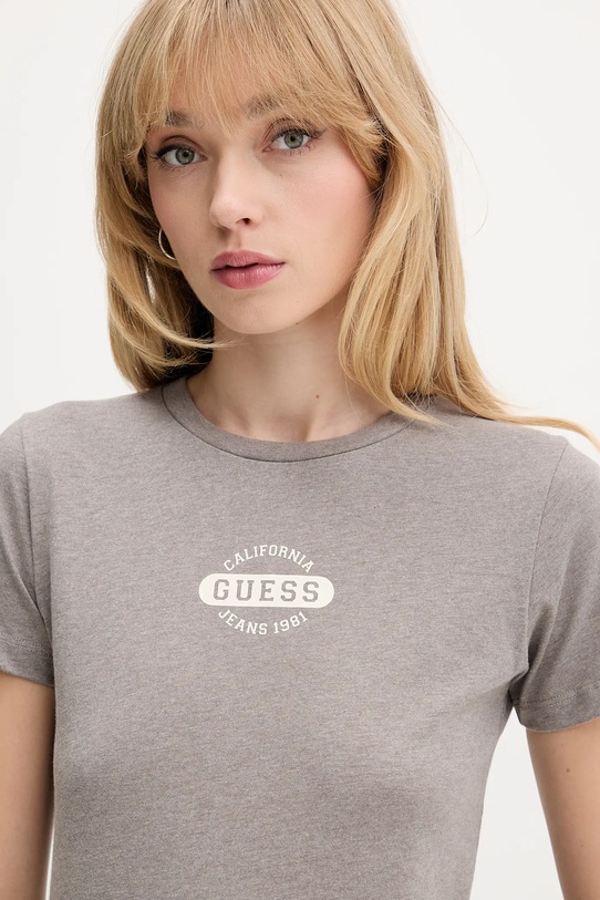 Bavlněné tričko Guess Jeans šedá W5BI47.KCTX1