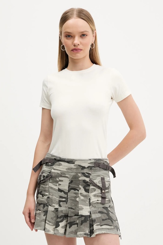 Guess Jeans t-shirt z elastanem beżowy W5BI57.J1314