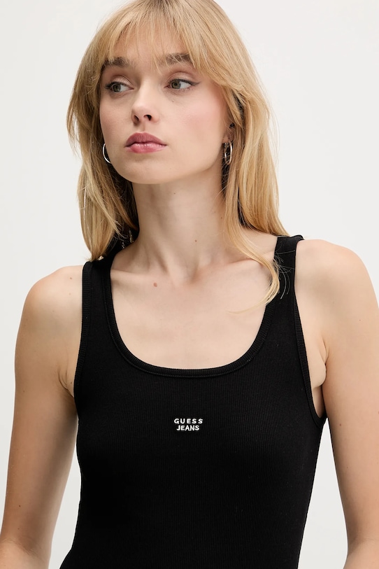 Top Guess Jeans čierna W5BP04.KA0H1