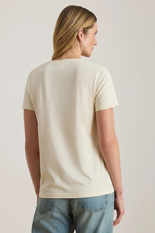 Lauren Ralph Lauren t-shirt bawełniany 200980211 beżowy AW25