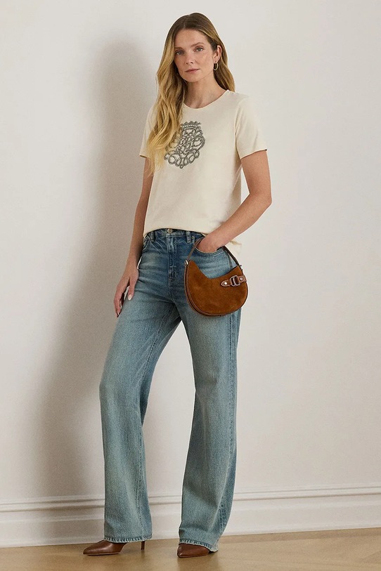 Одяг Бавовняна футболка Lauren Ralph Lauren 200980211 бежевий