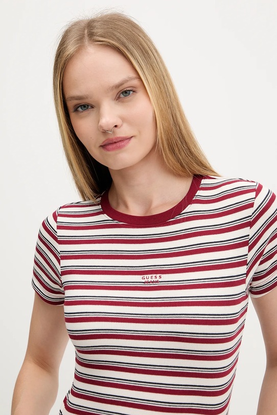 Guess Jeans t-shirt bordowy W5BP52.KA0H1