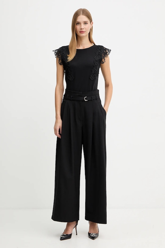 Morgan t-shirt bawełniany DFLOWER czarny AW25