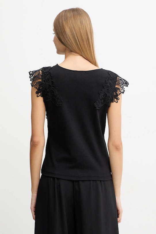 Odzież Morgan t-shirt bawełniany DFLOWER czarny