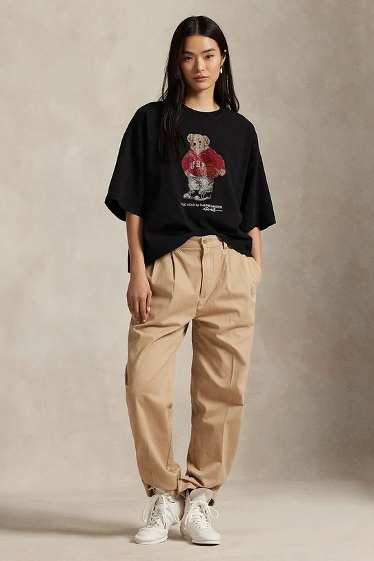 Odzież Polo Ralph Lauren t-shirt bawełniany 211978140 czarny