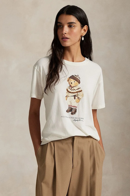 Polo Ralph Lauren t-shirt bawełniany nadruk biały 211A87162