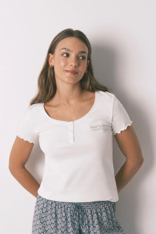 women'secret t-shirt z elastanem biały 3272276