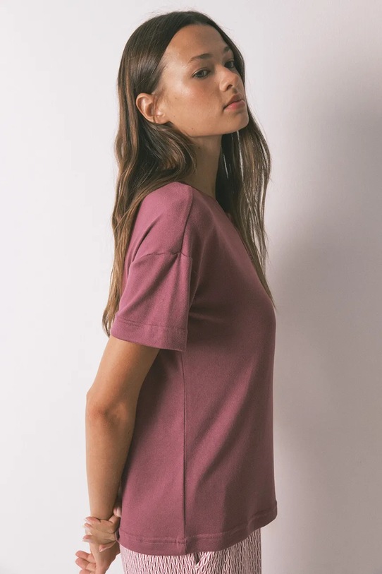 Odzież women'secret t-shirt 3272301 bordowy