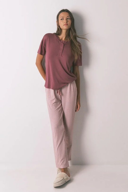 women'secret t-shirt 3272301 bordowy