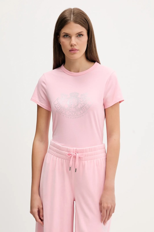 Juicy Couture t-shirt wzorzyste różowy JCGTK225015