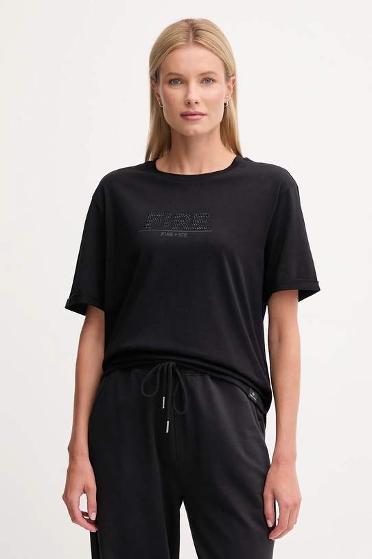 BOGNER Fire+Ice t-shirt bawełniany SINJA nadruk czarny 54507308
