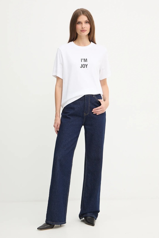 Victoria Beckham t-shirt bawełniany 1425JTS007015A biały AW25