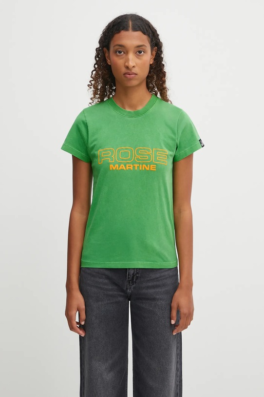 Martine Rose t-shirt bawełniany Shrunken nadruk zielony 629JE01400CW