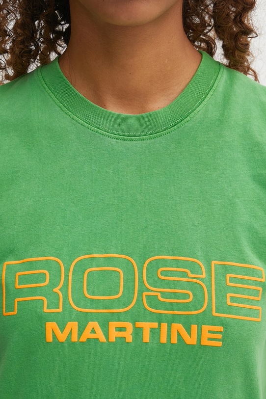 Martine Rose t-shirt bawełniany Shrunken zielony 629JE01400CW