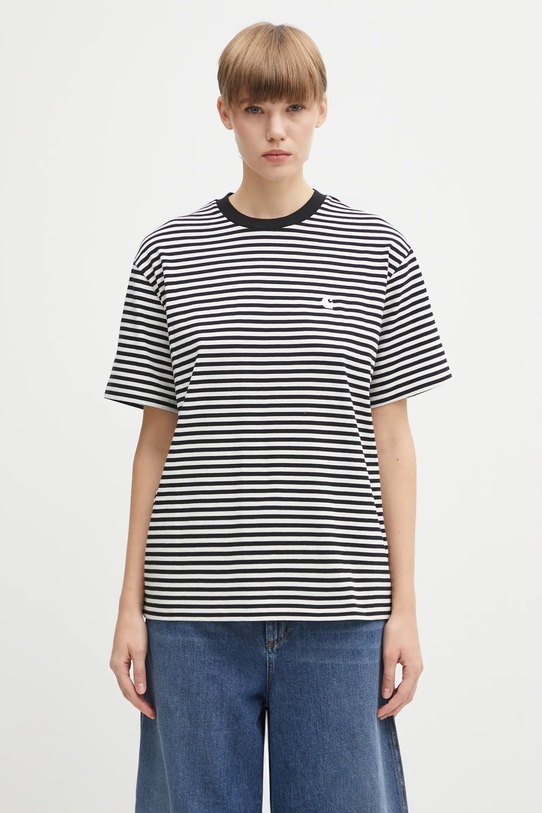 Carhartt WIP t-shirt bawełniany W' S/S Verner T-Shirt wzorzyste czarny I033841.2JGXX