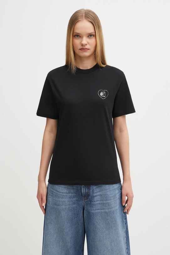 Odzież Carhartt WIP t-shirt bawełniany W' S/S Hearts Of Hartts T-S I035477.89XX czarny