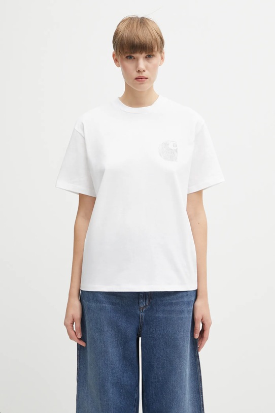 Carhartt WIP t-shirt bawełniany W' S/S Okniceok T-Shirt nadruk biały I035507.02XX