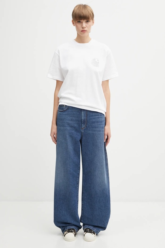 Carhartt WIP t-shirt bawełniany W' S/S Okniceok T-Shirt I035507.02XX biały