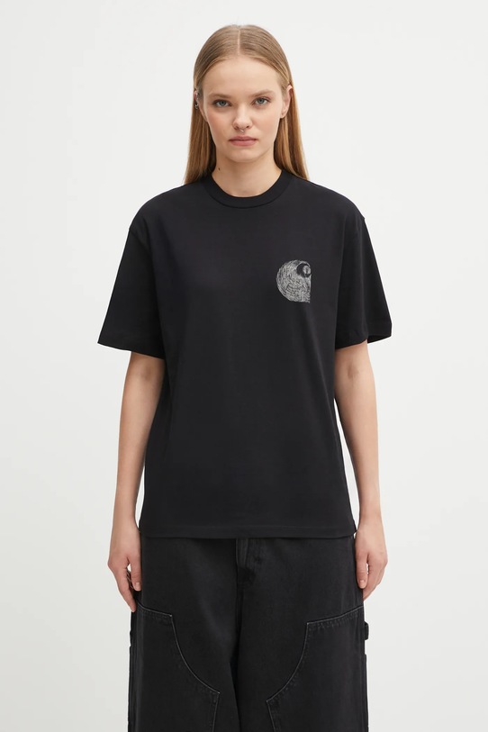 Odzież Carhartt WIP t-shirt bawełniany W' S/S Okniceok T-Shirt I035507.89XX czarny