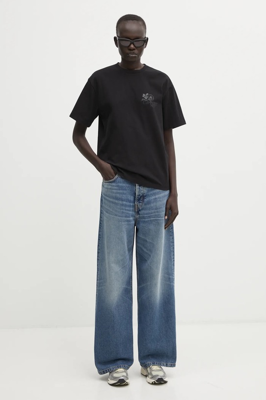 Carhartt WIP tricou din bumbac W' S/S Flourish T-Shirt I035542.89XX negru