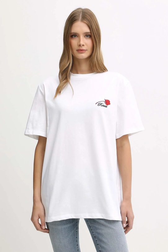 Rotate t-shirt bawełniany aplikacja biały 114722400