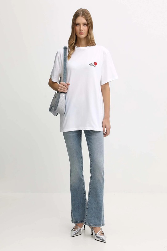 Rotate t-shirt bawełniany 114722400 biały AW25