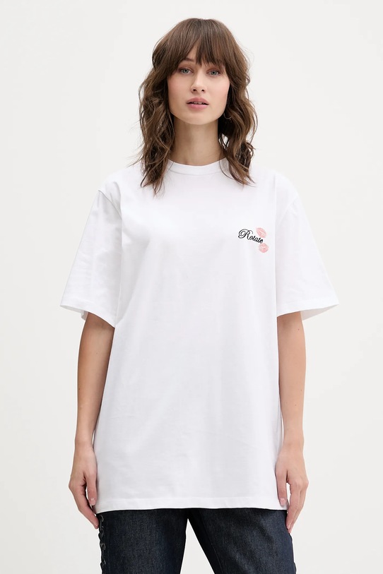 Rotate t-shirt bawełniany aplikacja biały 114745400