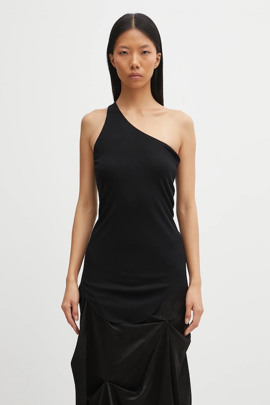Rick Owens Lilies top One Shoulder Tank gładkie czarny LI02E3105.RV