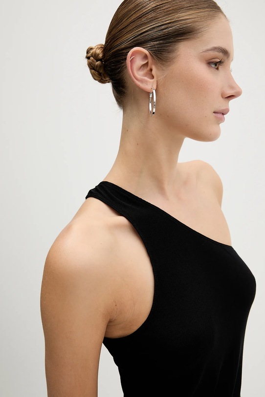 Rick Owens Lilies top One Shoulder Tank czarny LI02E3105.RV