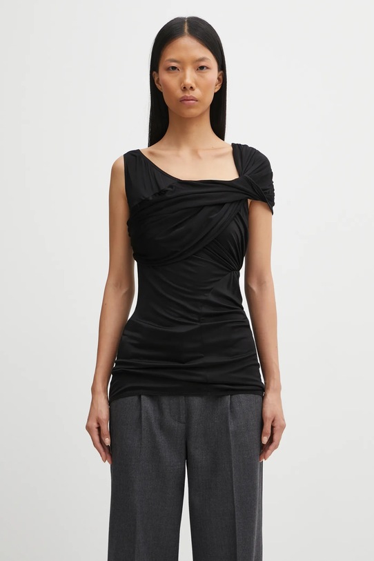 Rick Owens Lilies bluză Sahara cu guler negru LI02E3108.JVS