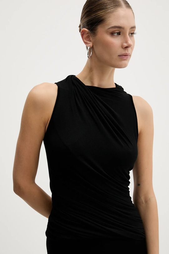 Rick Owens Lilies bluzka z domieszką kaszmiru Luna czarny LI02E3109.JBWS