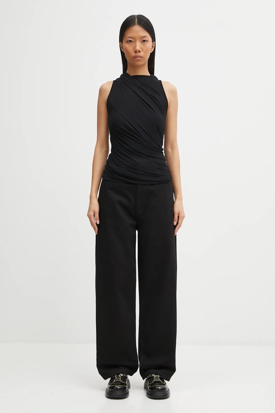 Rick Owens Lilies bluzka z domieszką kaszmiru Luna LI02E3109.JBWS czarny