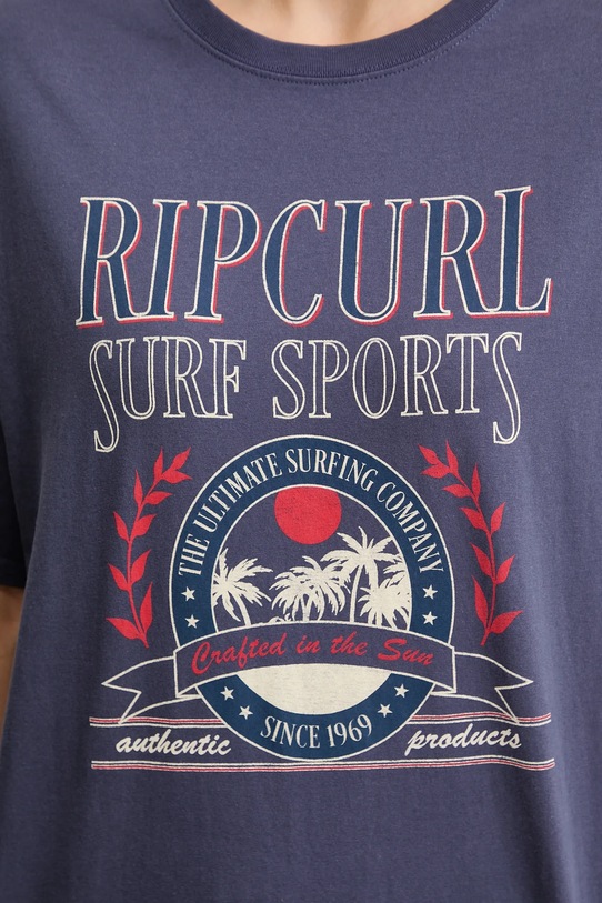 Rip Curl t-shirt bawełniany SURF DEPT. HERITAGE 0JZWTE granatowy