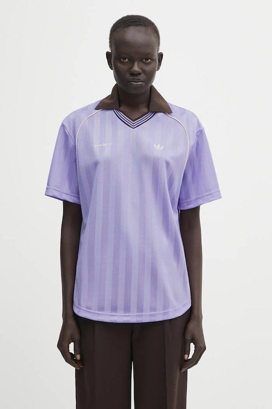 adidas Originals x Wales Bonner t-shirt Ftbl Tee pozostałe fioletowy KD0377
