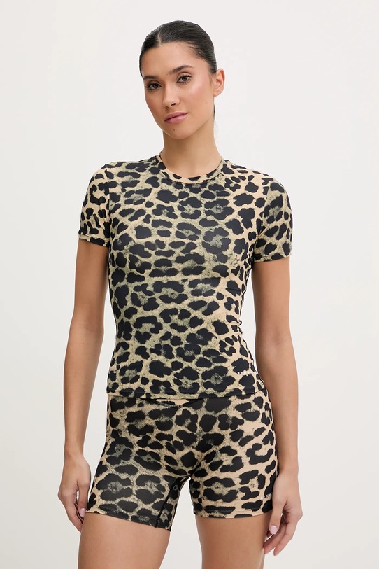 P.E Nation t-shirt treningowy Foundation wzorzyste brązowy 243T257.LEOP